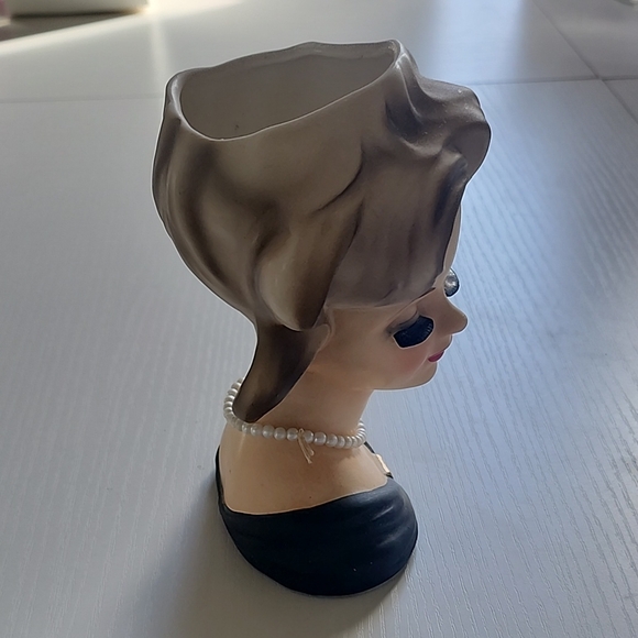 InarcoJapan rare Lady Head Vase with Pearl Necklace - Picture 6 of 13